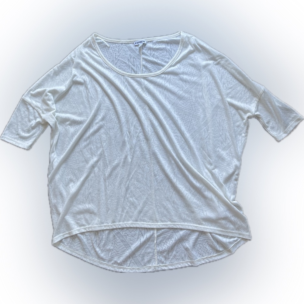 Express White Short Sleeve Women's Tee